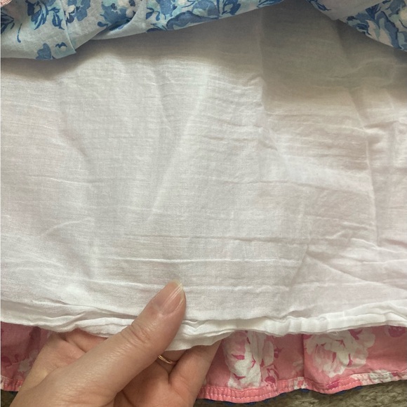 Simply Southern Pink and Blue Floral A-Line Skirt - Picture 4 of 6